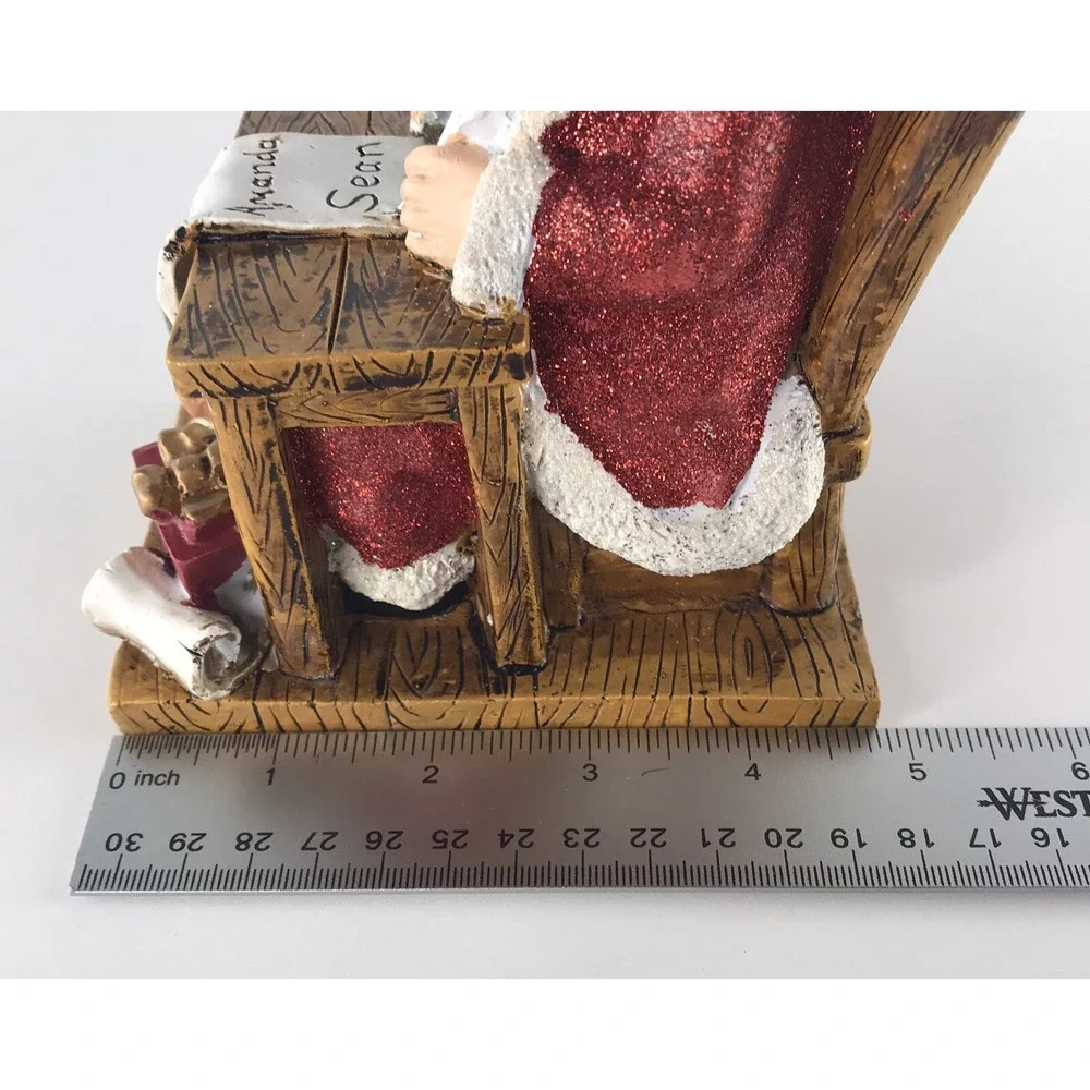 Croscill Christmas Santa Claus Soap Lotion Dispenser Red Glitter Desk 8in NWT
